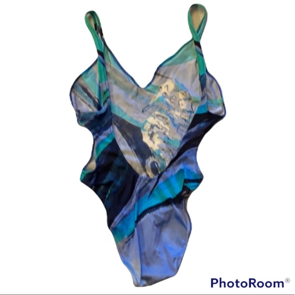 RARE 90s DU LOREN PLUNGING DEEP CUTOUT SEXY ONE PIECE SWIMSUIT ⭐️⭐️⭐️⭐️⭐️ - Picture 12 of 13